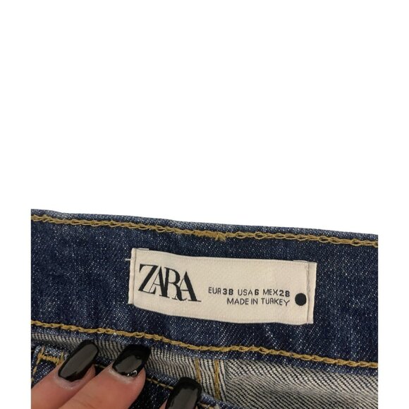 Zara Womens Jeans EU 38 US 6 Slim Fit Full Length Dark Blue Denim 6840/264 NWT - Picture 10 of 16